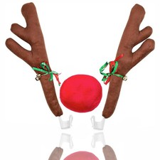 Vaygway Reindeer Antlers and Nose Set for Christmas Car Decorations Kit with ...