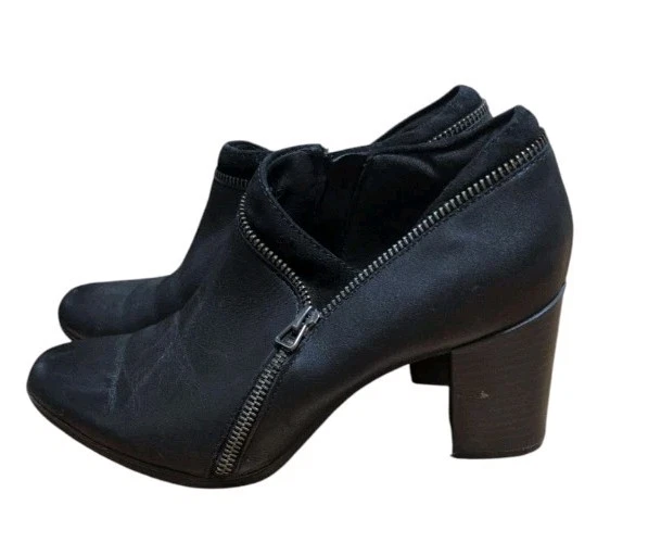 Clarks Collection Mujer Talla 8.5 Zapato Botines Cuero Negro Cremallera Botines Foto 3 de 4