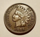 1908-S Indian Head Penny, First Year San Francisco Mint Issue, Bold Feathers, AU