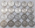 Mix Dates 1916-1947 One Roll of 20 Liberty Walking Half Dollars 90% Silver Circ.