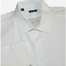 SUITSUPPLY White Tuxedo Shirt Men's 46/18 Long Sleeve Cotton French Cuffs