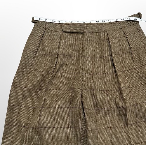 Vintage Polo Ralph Lauren Pants Mens 34x32 Wool Plaid Pleated Dress USA 90s - Picture 7 of 9