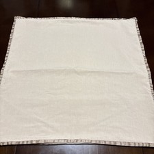 Set of 2 Macy s HOTEL Collection EURO PILLOWSHAMS Beige with Satin Trim Linen