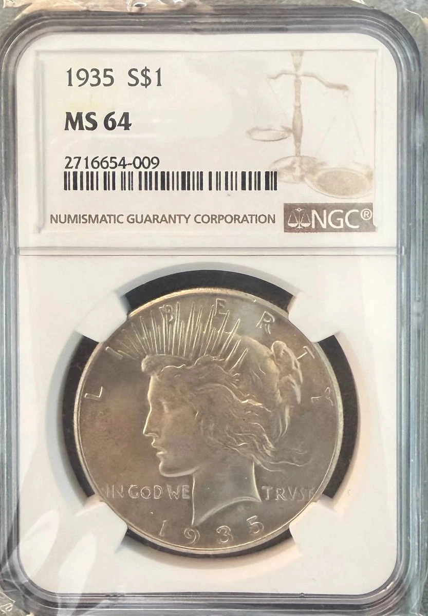MS 64 Graded 1935 Year Peace Dollars (1921-1935) for sale | eBay