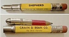 VTG Advertising Bullet Pencil: SHEPHERD GRAIN & BEAN CO; Shepherd Michigan