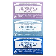 Dr. Bronner's Pure-Castile Bar Soap- Made with Regenerative Organic Oils- For