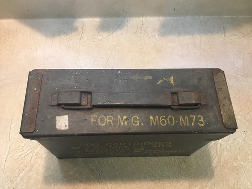 Scatola porta munizioni metallo stile militare 30 cal acciaio oliva grigio non marcata #M67m - Foto 5 di 5