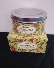 Goloka Bougie en boîte métal ronde parfum Citronnelle avec couvercle
