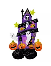 AirLoonz Haunted House Balloon Air Fill 50” Foil Halloween Decoration Anagram