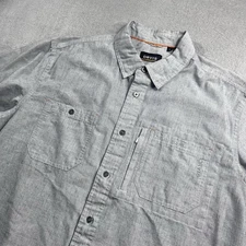 Orvis Tech Chambray Work Shirt Mens Large Blue Button Down Short Sleeve Active