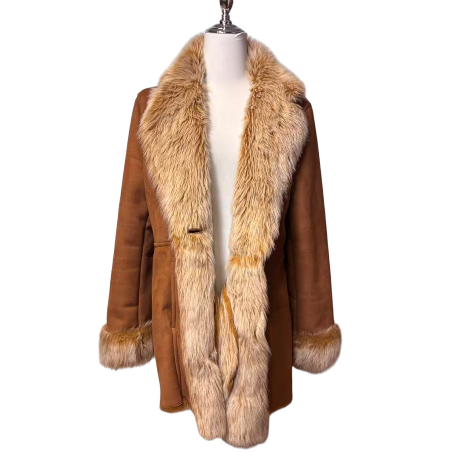 Real Sheepskin Shearling Luxury Fur  Jacket  Coat  Voluminous M From Japan
