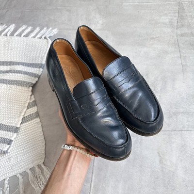 JM Weston 180 Penny Loafers Leather Shoes Blue Size 6E | eBay