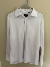 Nautica Men's Slim Fit White Solid Dress Shirt 16-16.5 32/33 Long Sleeve