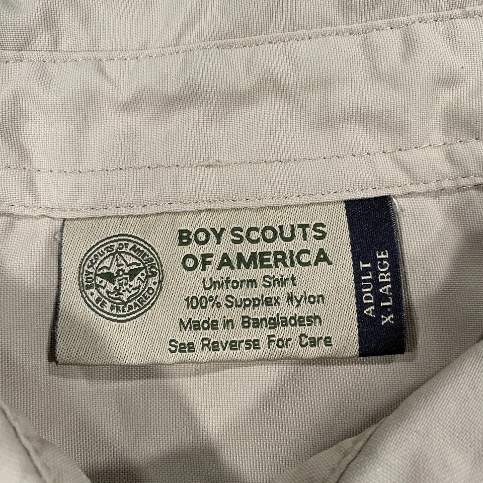 Boy Scouts Uniform Shirt Size Adult XL Short Sleeve Tan BSA Official - Image 3 of 4