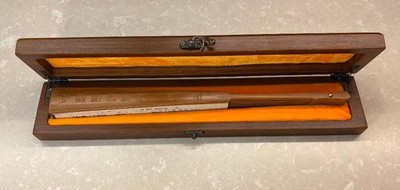 CHINESE CALLIGRAPHY FOLDING HANDMADE FAN WITH WOOD CASE