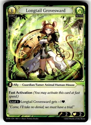 Grand Archive TCG Distorted Reflections Card DTR EN-180 UC Longtail Grovesward