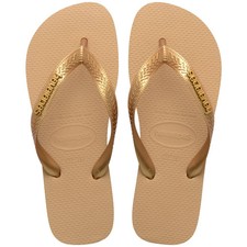 Havaianas Top Logo Metallic Golden Flip Flop Sandal Women sizes 35/36-41/42