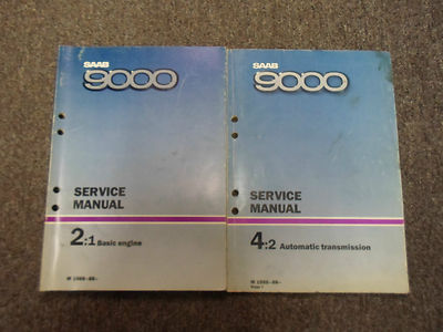 1986 87 1988 SAAB 9000 2:1 4:2 Basic Engine Auto Transmission Service Manual SET