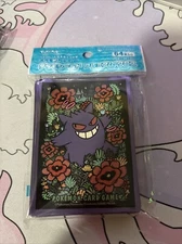 Pokemon Center Japan Sleeves Sealed 64 Count - Gengar Flowers - Ships From USA!!