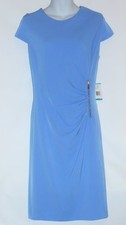 Jones New York Dress Semi Wrap Shirred Dress Wedgewood Two (2) NWT JNY