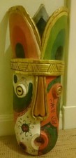 Large Vintage African Tribal Folk Art Wall Display Decorative Mask