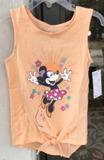 Girls sz 5 Jumping Beans Disney Minnie Mouse Tie Front Tank Top Peach New A11