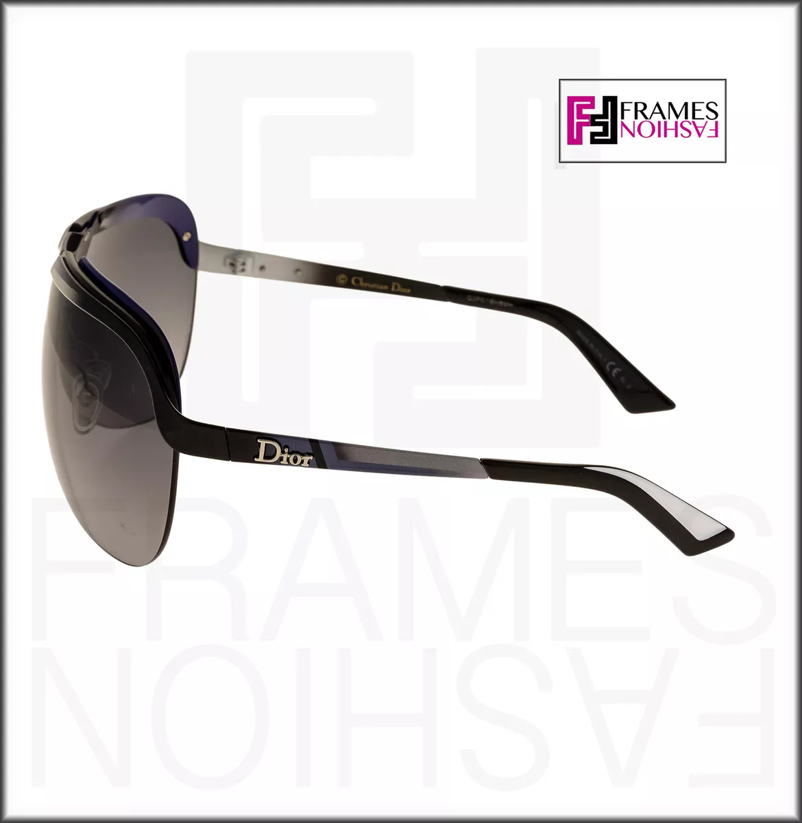 CHRISTIAN DIOR AUTHENTIC SOLAR Black White Unisex Shield Sunglasses DIORSOLAR