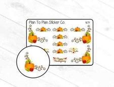 1679 Thanksgiving Corners and Borders Planner Stickers.