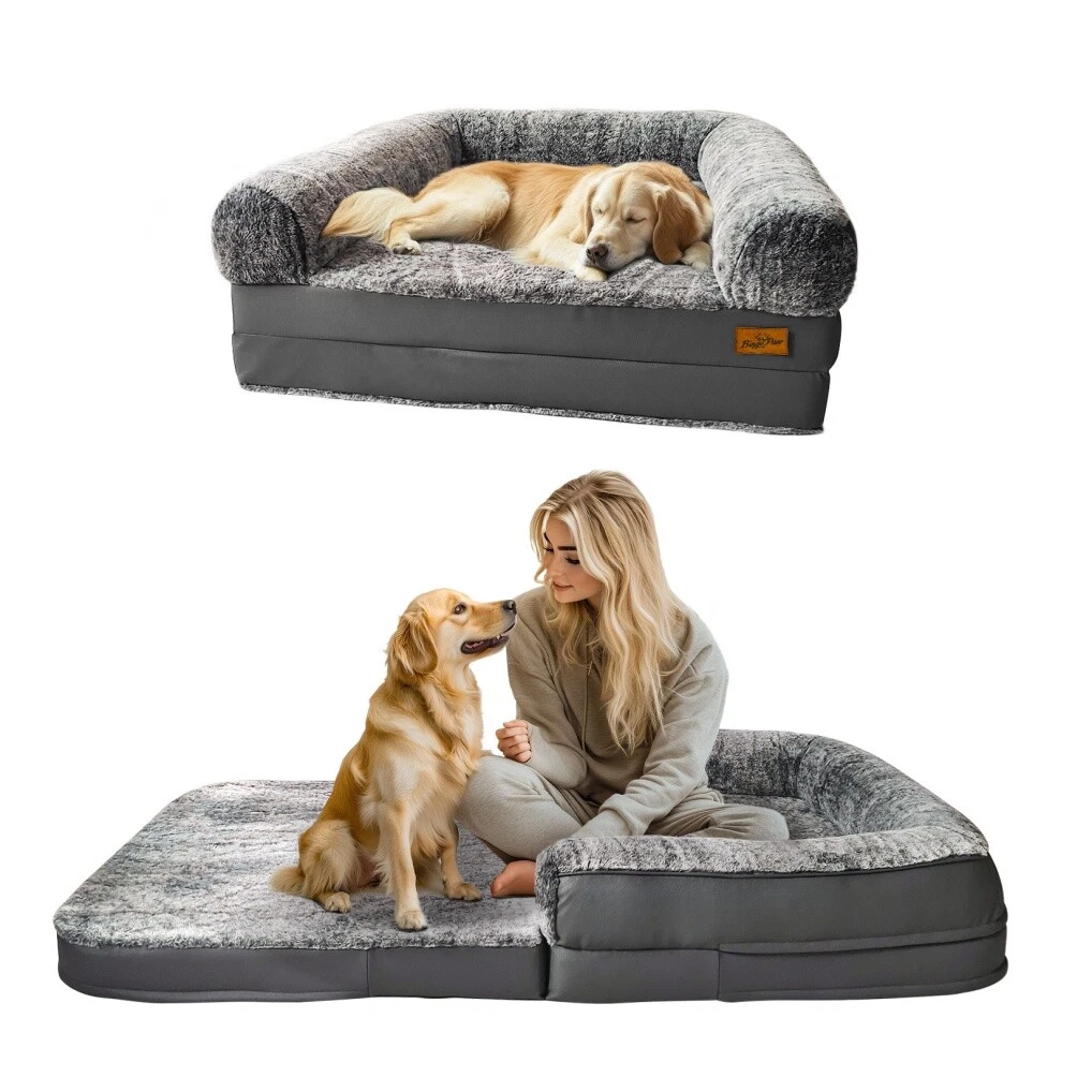 XXL Human-size Dog Bed Calming Pet Sofa Orthopedic Sponge Base Ultra-soft Cover