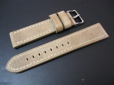 New 22mm Hadley Roma MS854 Sand Genuine Leather Men's Watch Strap band tan NOS 