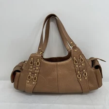 Cole Haan Village F05 Matte Metallic Brown Pebbled Leather Shoulder Bag