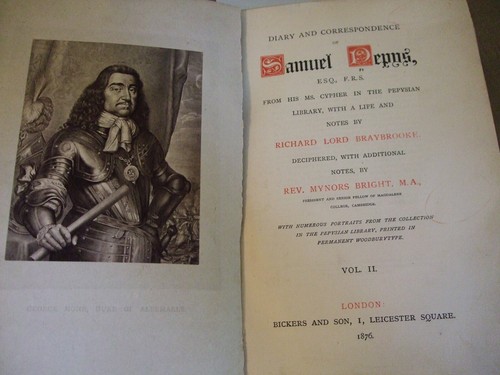 1875. Six Volume Set. Diary and Correspondence of Samuel Pepys - Imagen 8 de 24