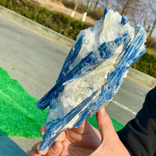 2.62LB Rare!! Natural beautiful Blue KYANITE with Quartz Crystal Specimen Rough - Picture 17 of 20