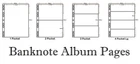 10 x A4 Collector Album Pages for Banknotes - Acid Free - Choose Size You Need