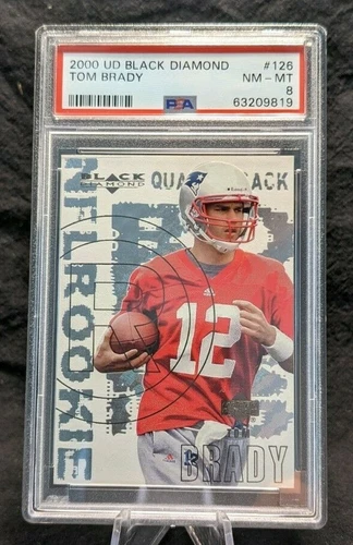 2000 Upper Deck UD Black Diamond Tom Brady #126 PSA 8
