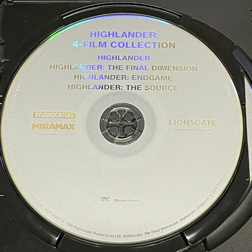 Highlander 5-Film Collection DVD 2017 Renegade Final Dimension Endgame Source - Picture 4 of 9