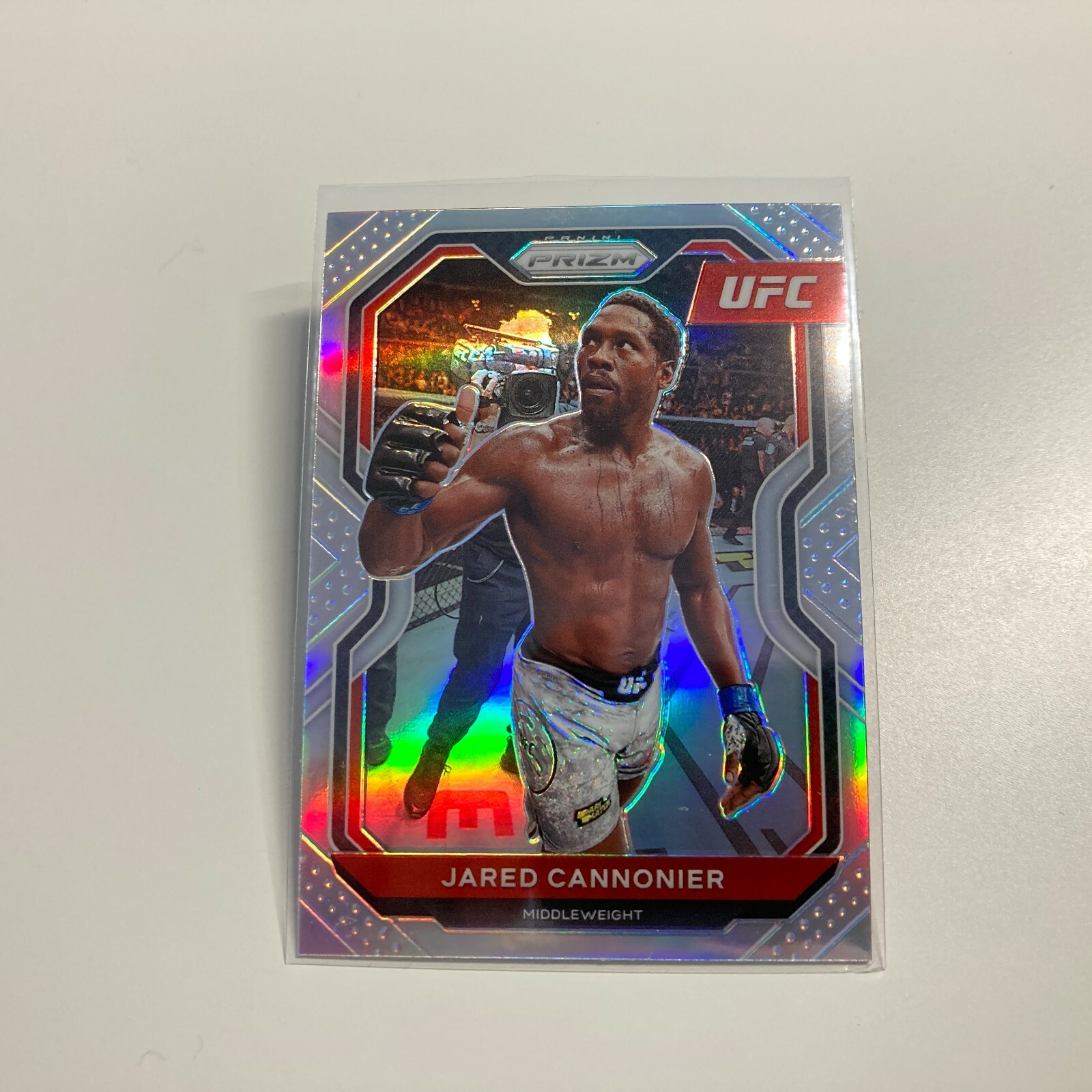Jared Cannonier 2021 Panini Prizm UFC Silver Refractor Card #44  C