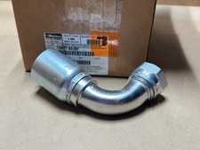 Parker Hydraulic Fitting -20 Crimp 90 JIC 37 Swivel Elbow 1-1/4 Hose ID 1-5/8