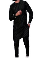 Traditional African Long-sleeved Two-piece Suit Top And Pants/Trousers. XXL
