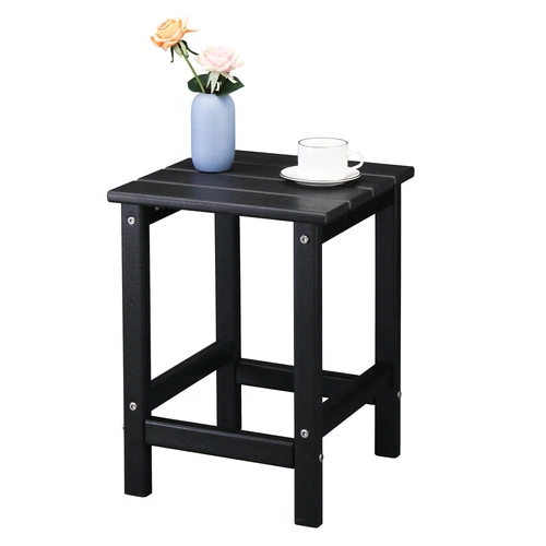 36*36*47cm Single Layer Square HDPE Side Table Black - Picture 1 of 23