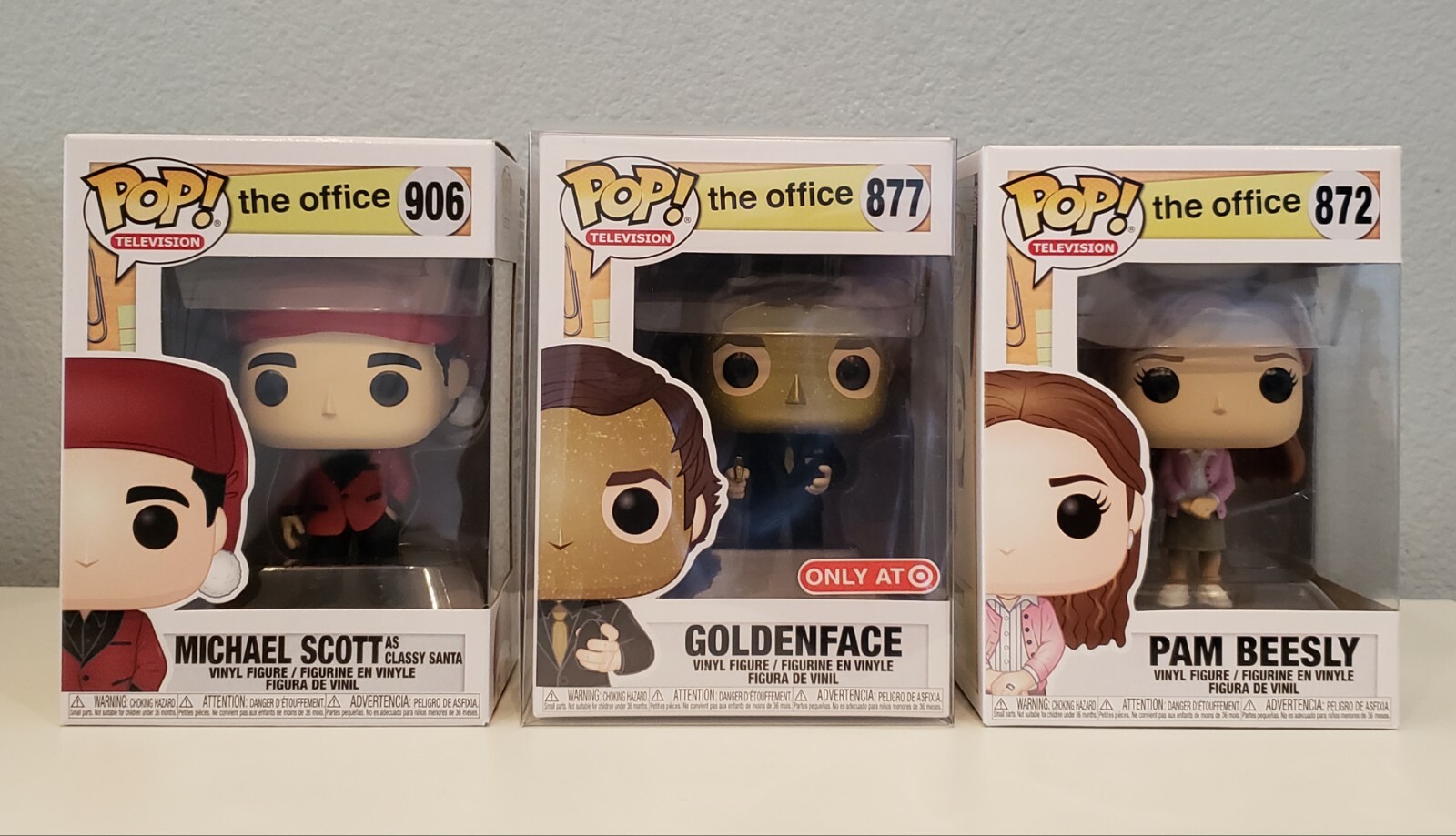 Funko Pop The Office Goldenface 877 Exclusive Michael Scott Santa 906