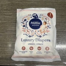Millie Moon Unisex Luxury Diapers Trial 2 Pack- Size 1, 6-11 Lbs New. Exp: 2026