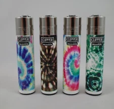 NEW Psychedelic Series 15 Clipper lighters set of 4 - 420 hippie stoner tie dye