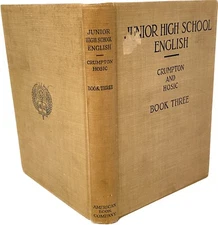 Preppy Aesthetic Home Decor Antique Book Junior High School English Book 1928