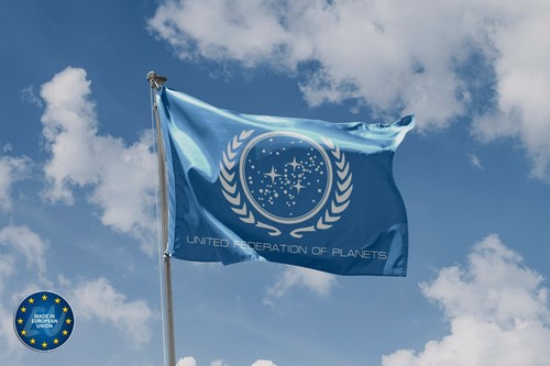 Star Trek, United Plantes Flagge einzigartiges Design, 3x5 Fuß / 90x150 cm Größe, EU Made - Bild 2 von 4