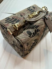 Vintage French Co Charisma Bag Luggage Floral Tapestry Cosmetic Train