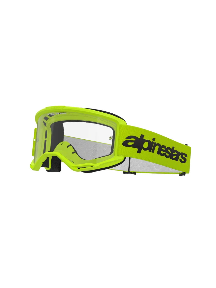 Alpinestars Vision 3 Wordmark Goggles MX Yellow Fluo Clear (5299)