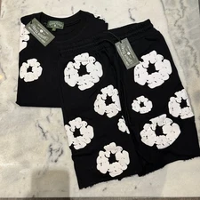 Denim Tears Black and White Cotton Wreath men's Tracksuit  *NWT* (Size Large) 