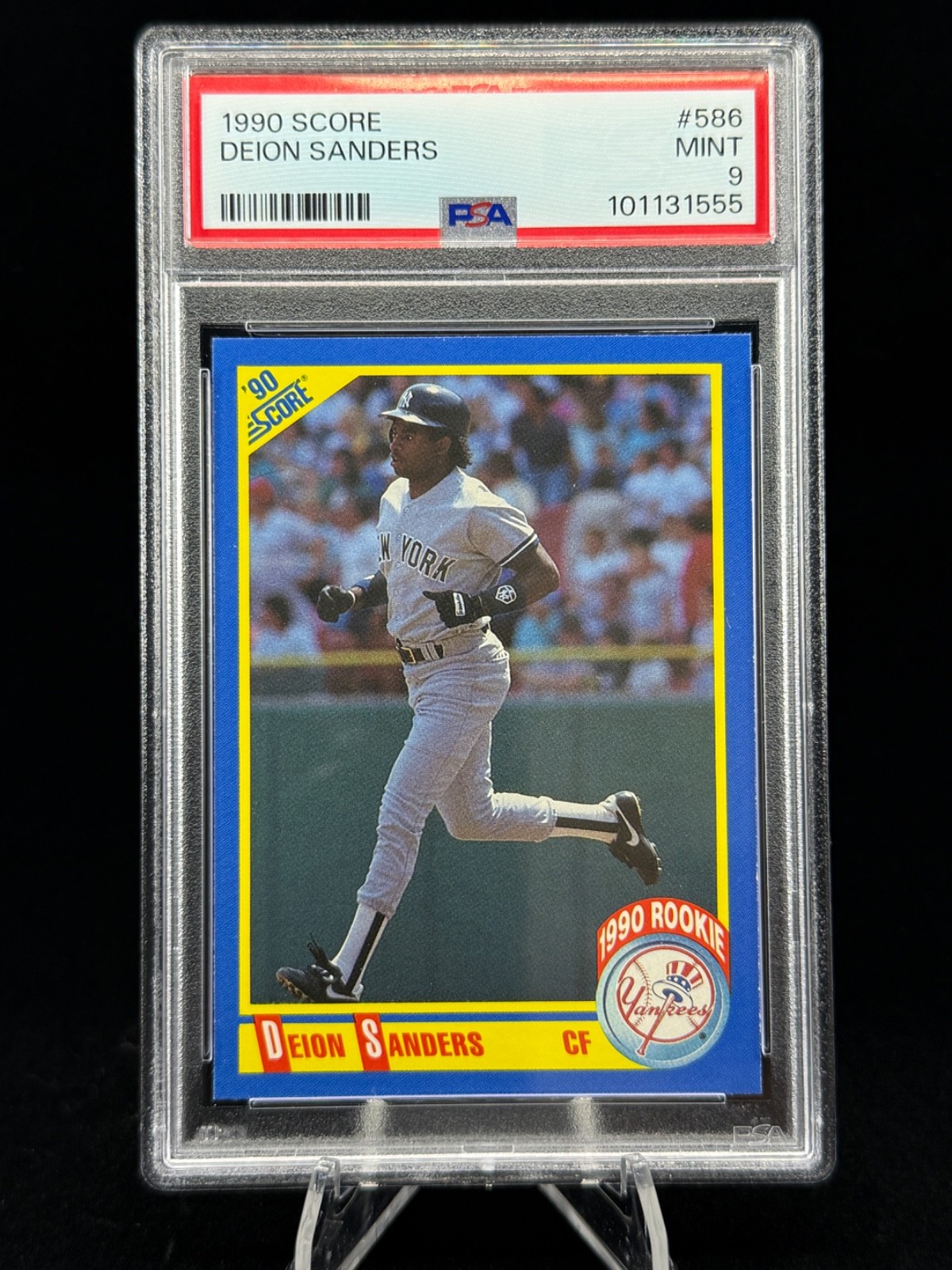 1990 Score Baseball #586 Deion Sanders Rookie YANKEES RC PSA 9