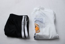 Adidas Boy's Graphic Cotton Tee  Shorts 2-Piece Set EH6 White Size 4 NWT